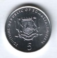 5 шиллингов 2002 г. Сомали, Слон