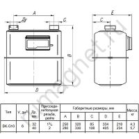 Схема - Газовый счетчик BK G10