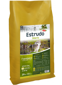 Estrudo Siberia (Говядина + лесные травы) для взрослых собак средних пород, 13 кг