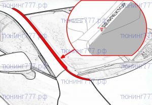 Дефлекторы на водосток лобового стекла, а/м без рейлингов