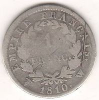 1 франк 1810 г. Наполеон