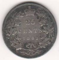 25 центов 1882 г. Канада