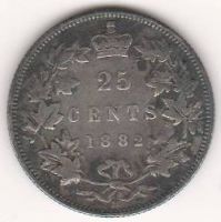 25 центов 1882 г. Канада