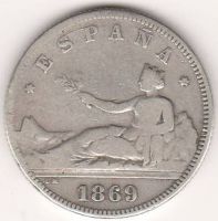 2 песеты 1869 г. Испания