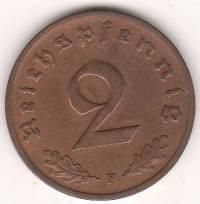 2 пфеннига 1937 г. Германия