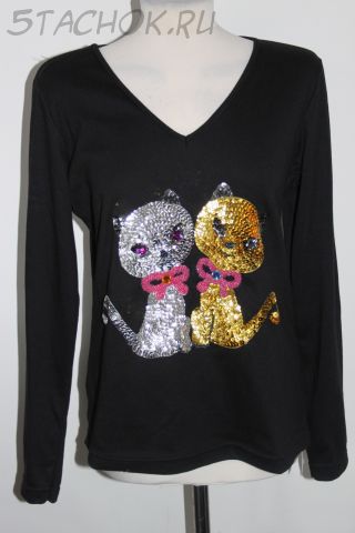 Кофточка-хамелеон "Кошечки" с рукавом размер L (48-50)