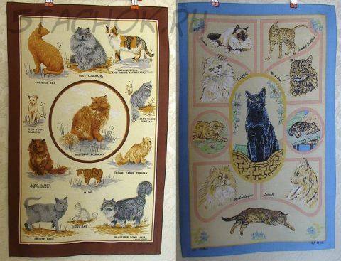 Два коллекционных полотенца-панно "Породы кошек"