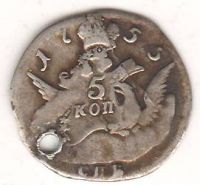 5 копеек 1755 г. большой кружок