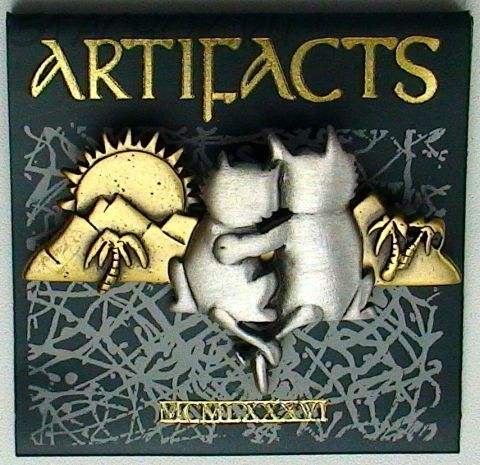 Брошь "Кот и кошечка при закате" под олово и бронзу