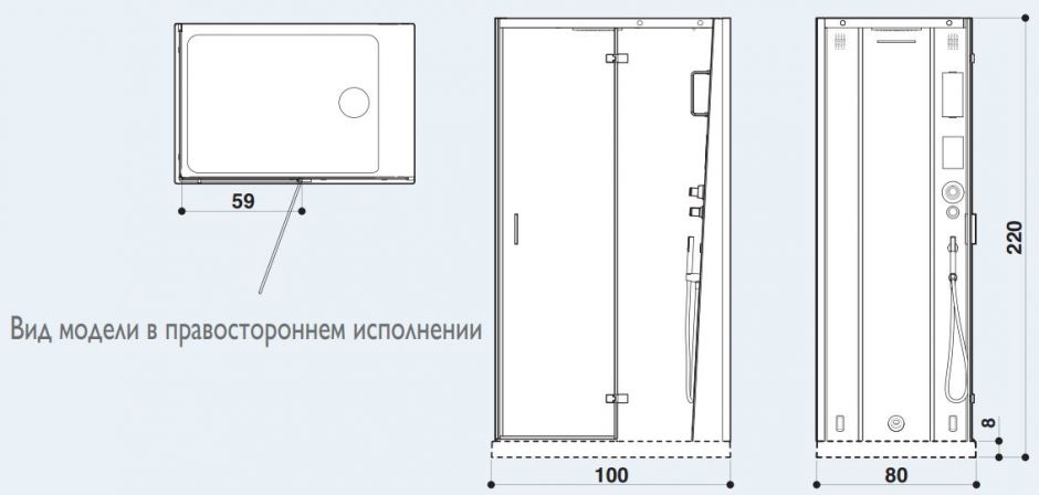 Душевая кабина с сауной Jacuzzi Сloud 100x80 ФОТО