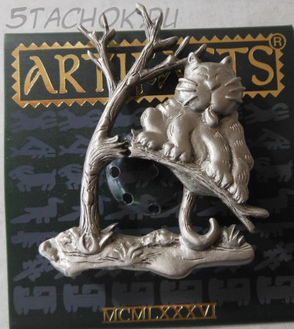 Брошь "Котик на дереве" под олово (бесплатная доставка из США)