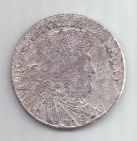1/4 талера -18 грошей 1754 г. Польша. Саксония