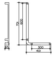 Keuco Elegance Угловой поручень 31606 (40 х 70 см) схема 3