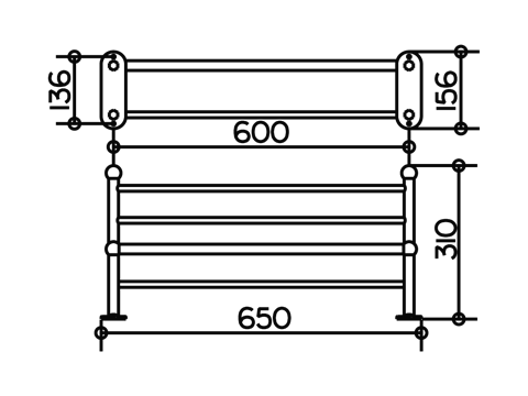 Полотенцедержатель с полкой Keuco Astor 02175 (60 см) схема 1