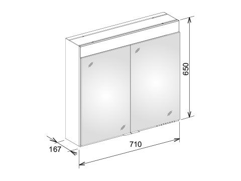 Keuco Edition 400 Зеркальный шкаф 21531 71х65 схема 1
