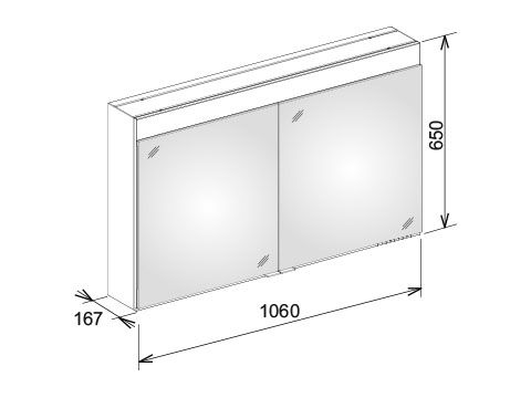 Keuco Edition 400 Зеркальный шкаф 21522 106х65 схема 1
