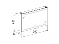Keuco Edition 300 Зеркальный шкаф 30203 95х65 схема 1