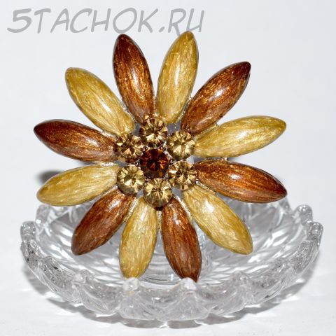 Брошь "Цветок в коричневых тонах" (США)