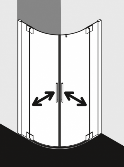 Душевая кабина Kermi Pasa XP четверть круга PX P50 / PX P55 схема 1