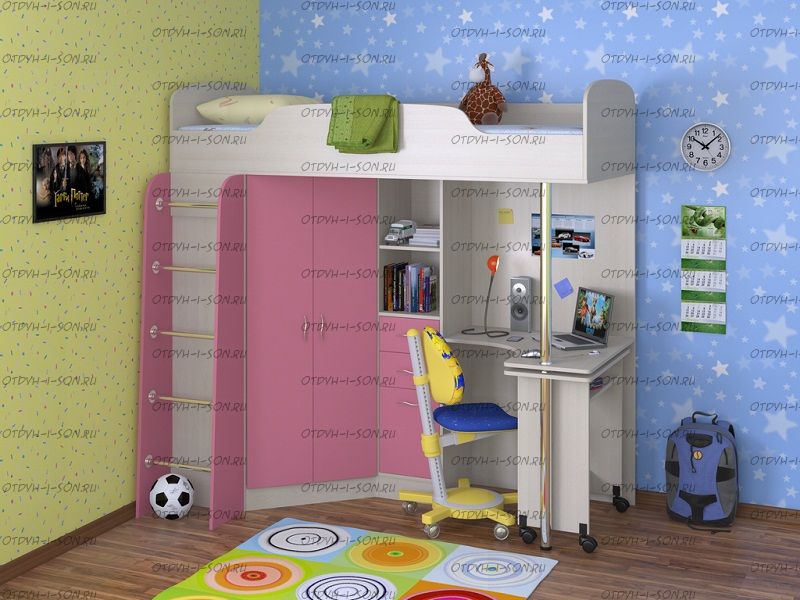 Кровать-чердак Теремок-1