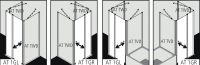 Душевая кабина Kermi Atea угловая или пристенная AT 1GR/L схема 3