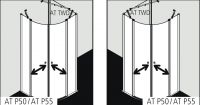 Душевая кабина Kermi Atea угловая или пристенная AT P50 / AT P55 схема 2