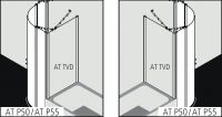 Душевая кабина Kermi Atea угловая или пристенная AT P50 / AT P55 схема 3
