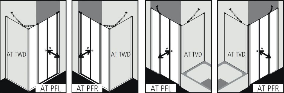 Душевая кабина Kermi Atea угловая или пристенная AT PFR/L ФОТО