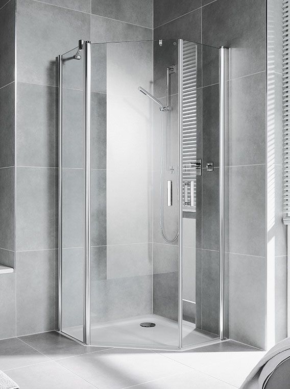 Пятиугольная душевая кабина Kermi Diga угловой монтаж DI ..R/L