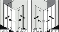 Душевая кабина Kermi Diga угловой монтаж DI F2R/L схема 2