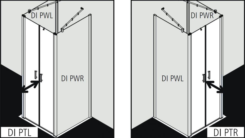 Душевая кабина Kermi Diga пристенная или угловая DI PTR/L ФОТО