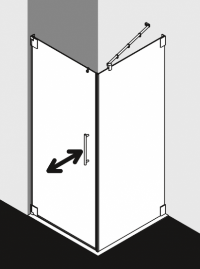 Душевая дверь Kermi Pasa в угол PA 1TW схема 1