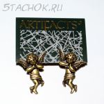 Серьги-половинки "Ангелочки" цвет бронзы (JJ США)