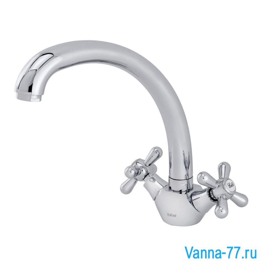 Смеситель для кухни Raiber Classic R2002 с двумя рукоятками