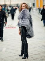 Большой меховой палантин из чернобурки купить фото аксессуар