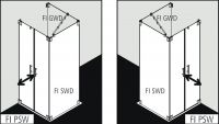 Душевая кабина Kermi Filia в угол или пристенная FI PSW схема 2