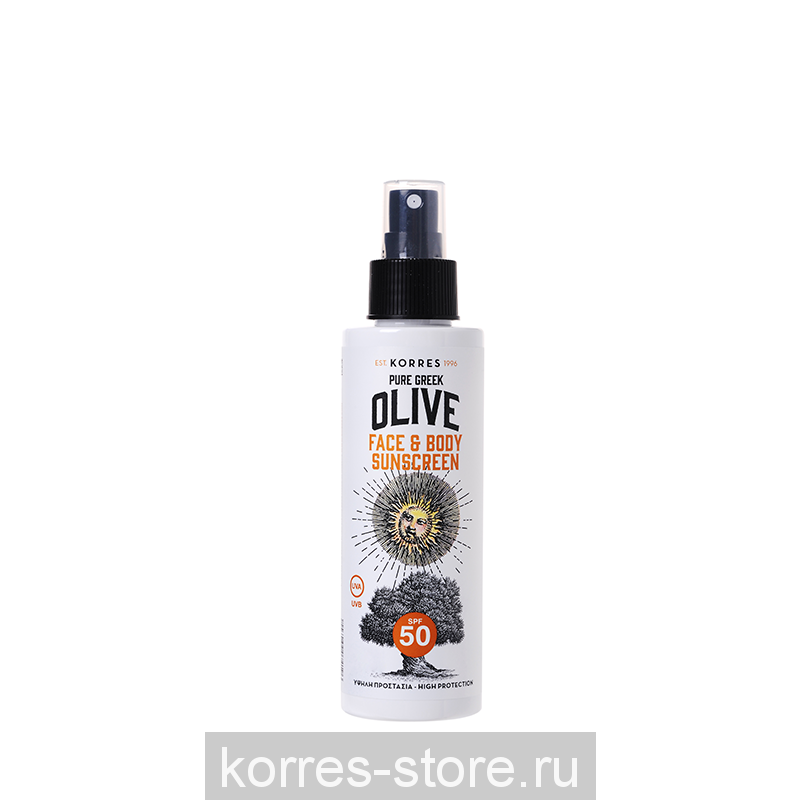 KORRES CОЛНЦЕЗАЩИТНАЯ ЭМУЛЬСИЯ ДЛЯ ЛИЦА И ТЕЛА С МАСЛОМ ОЛИВЫ SPF50
