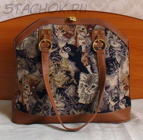 Сумка гобеленовая женская "Кошки 003"