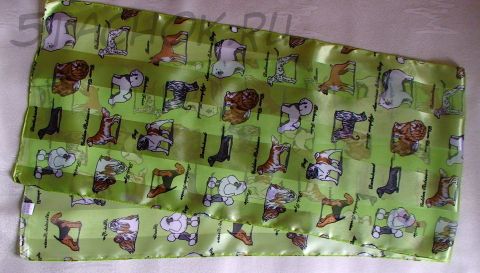 Шарф "Породы собак" салатный