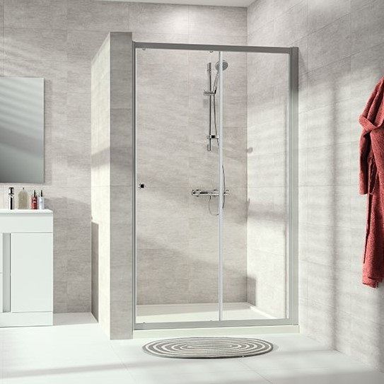 Изображение Huppe Alpha 2 Односекционная раздвижная душевая дверь с неподвижным сегментом, с частичным обрамлением A204