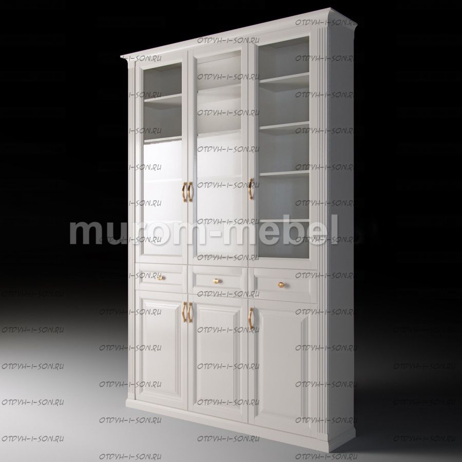 Шкаф 3-дверный с ящиками Валенсия (135х33х233)