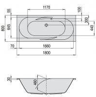 Ванна Hoesch REGATTA 180x80 6456 схема 2