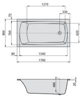 Ванна Hoesch LARGO 170x90 3709 схема 2