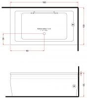 Гидромассажная ванна Gruppo Treesse Blanque 1810 180x100 V161 схема 2