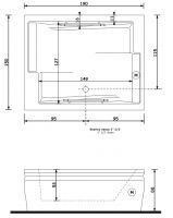 Гидромассажная ванна Gruppo Treesse Blanque 1915 190x150 V169 схема 2