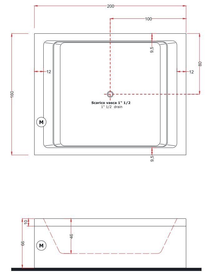 Гидромассажная ванна Gruppo Treesse Dream 200x160 V832 схема 3