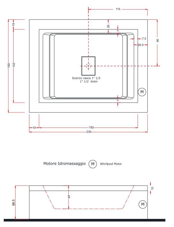 Гидромассажная ванна Gruppo Treesse Fusion 230x180 V863D схема 2