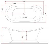 Ванна Gruppo Treesse Grand Soleil 185x85 V1881 схема 2