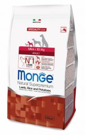 Monge Dog Speciality Mini корм для взрослых собак мелких пород ягненок с рисом и картофелем 2,5 кг