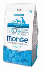 Monge Dog Speciality Light корм для собак всех пород низкокалорийный лосось с рисом 2,5 кг